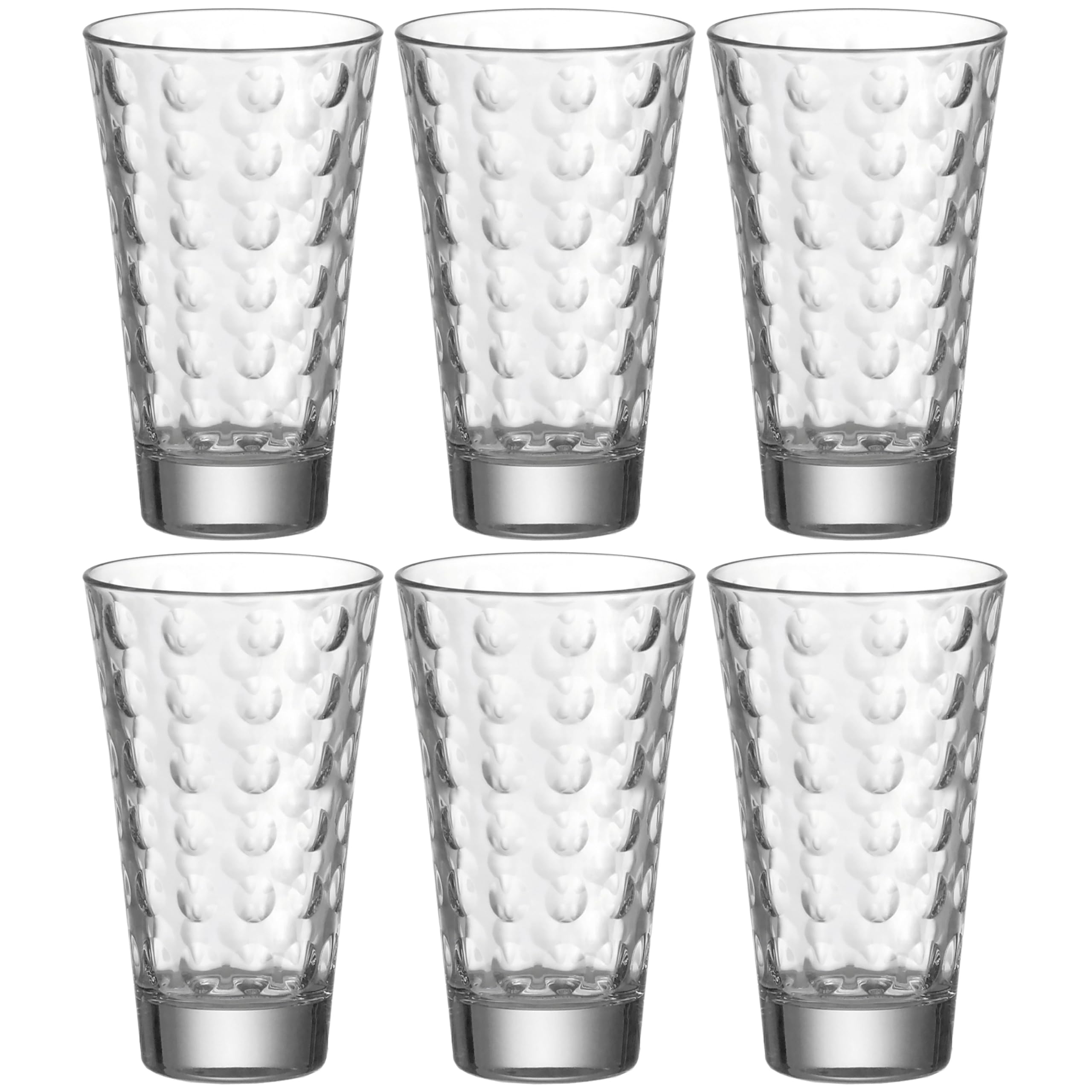 LEONARDO HOME Trinkglas Optic, Set mit Innenrelief, Trink-Gläser in konischer Form, 300-ml Füllvolumen, 6-teilig, 012684, Klar, 6 Stück (1er Pack), 6