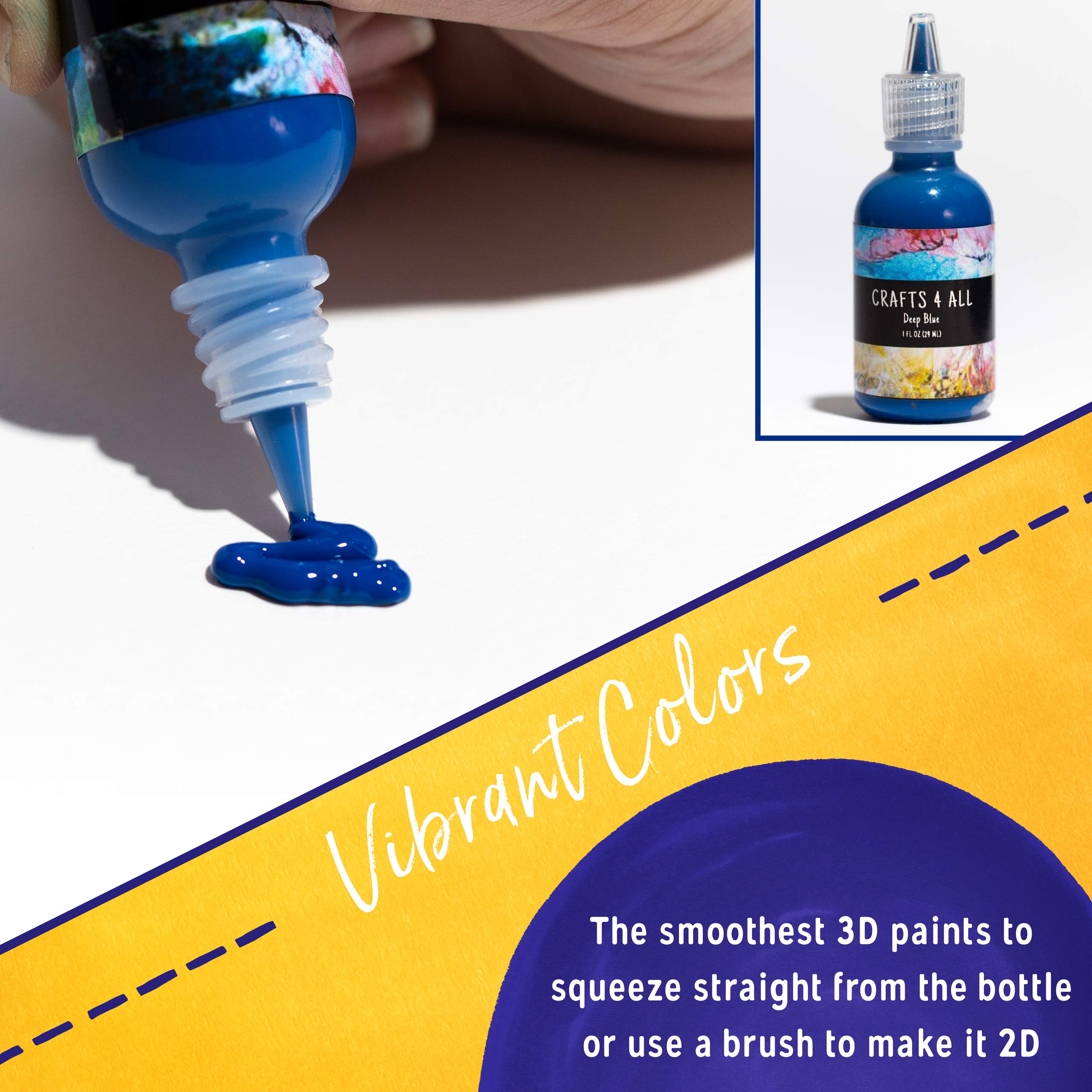 Fabric Paint 3D Permanent 24 Colors Set Premium Quality Vibrant Color