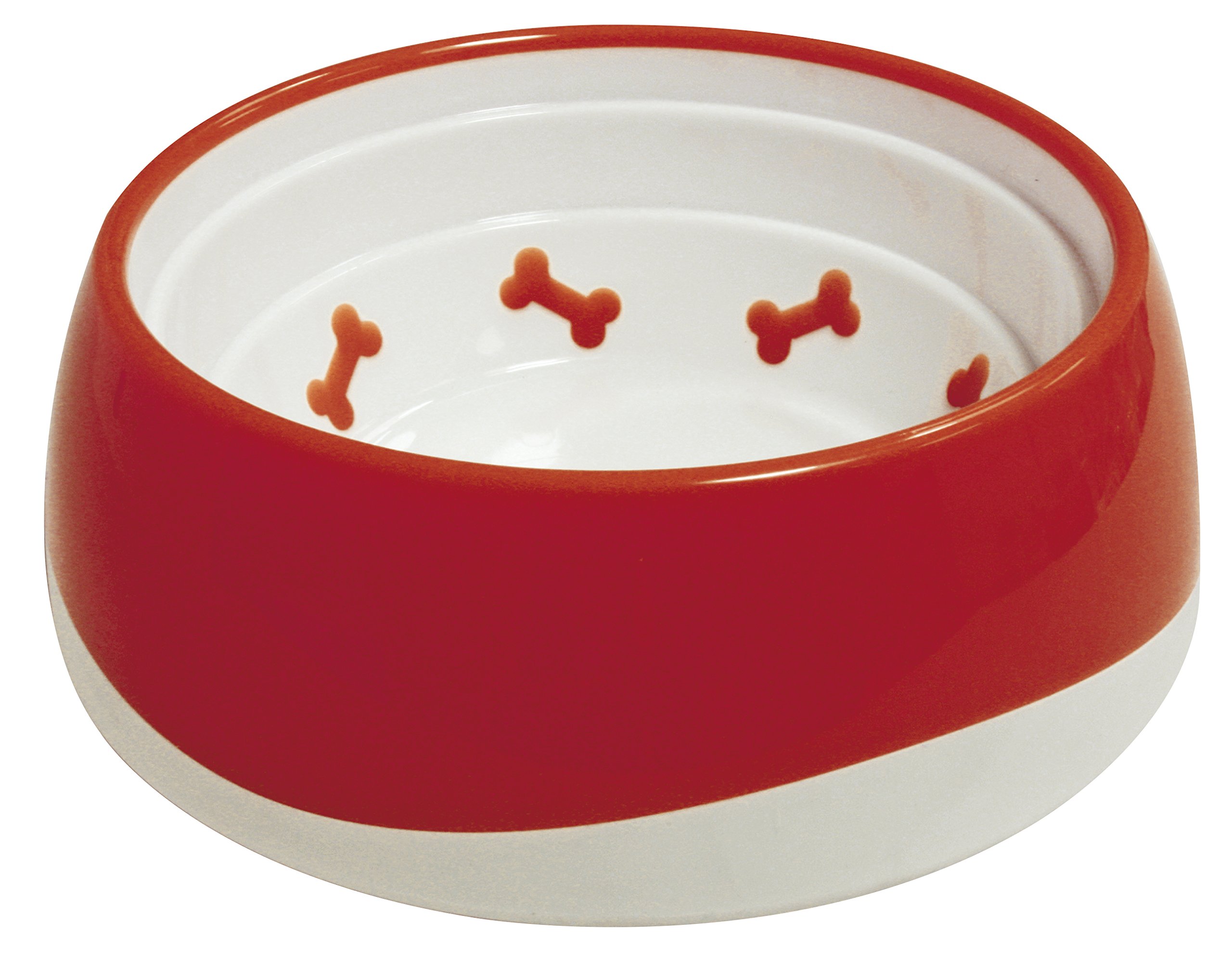 croci TPR Bone Bowl, 16.8 x 6 cm, 550 ml, Red