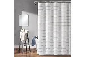Lush Decor Ombre Stripe Yarn Dyed Cotton Shower Curtain, 72" W x 72" L, Navy & Multi - Fabric Shower Curtains - Striped Bathroom Curtain - Farmhouse & Coastal Decor