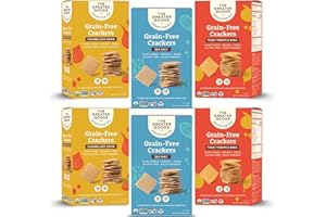 The Greater Goods Snacking Co. Sampler Pack Crackers - Organic, Vegan, Grain Free, Gluten Free, and Paleo Friendly - Delicious Small Batch Almond Flour Baked Snacks - 6-Pack