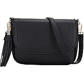 EVVE Small Crossbody Bags for Women Trendy Flap Saddle Purses with Tassel Vegan leather Shoulder bag | Small, Trendy, Flap, Purses, with Tassel, Small