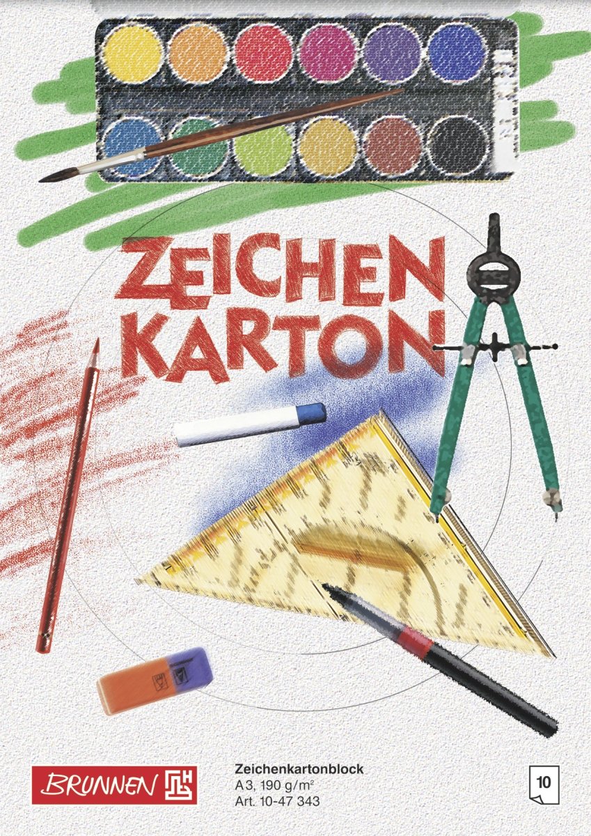 Brunnen A3 Sketching Cardboard Pad with 10 Pages 297 x 420 mm 190 g/m²