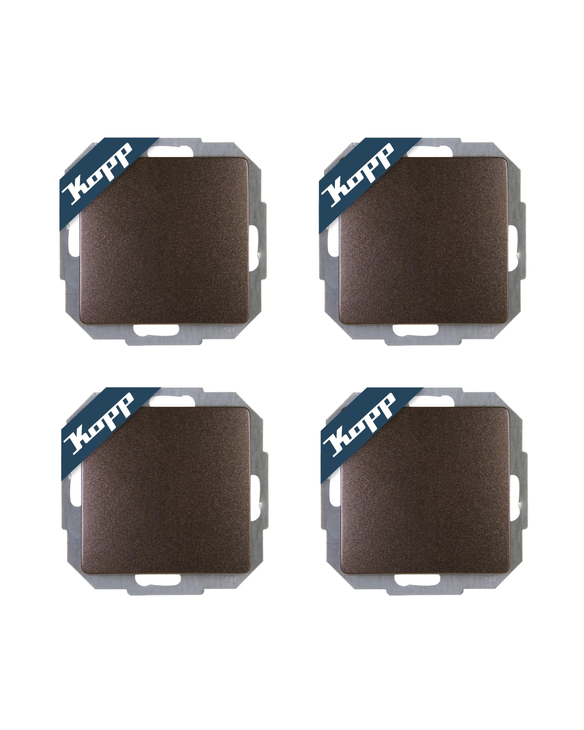 Kopp (Paris economy pack: 4 universal switches (on and off), 652626010, Rosewood Brown, Pack of 4