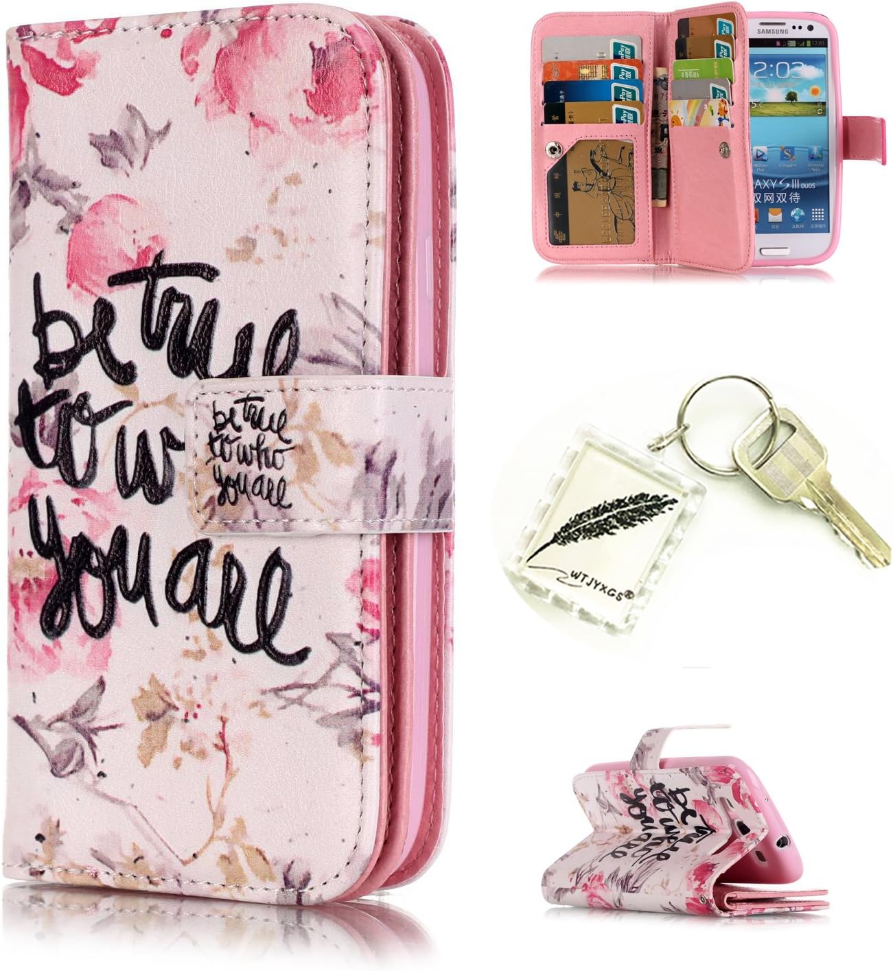 Slim Bumper Case PU Case for Samsung Galaxy S3 I9300/GT-I9305 Silicone Soft Case Protective Flexible Soft Lightweight Light Anti-shock Cover Case Cover Cap – Photo Frame Keychain # AS 3