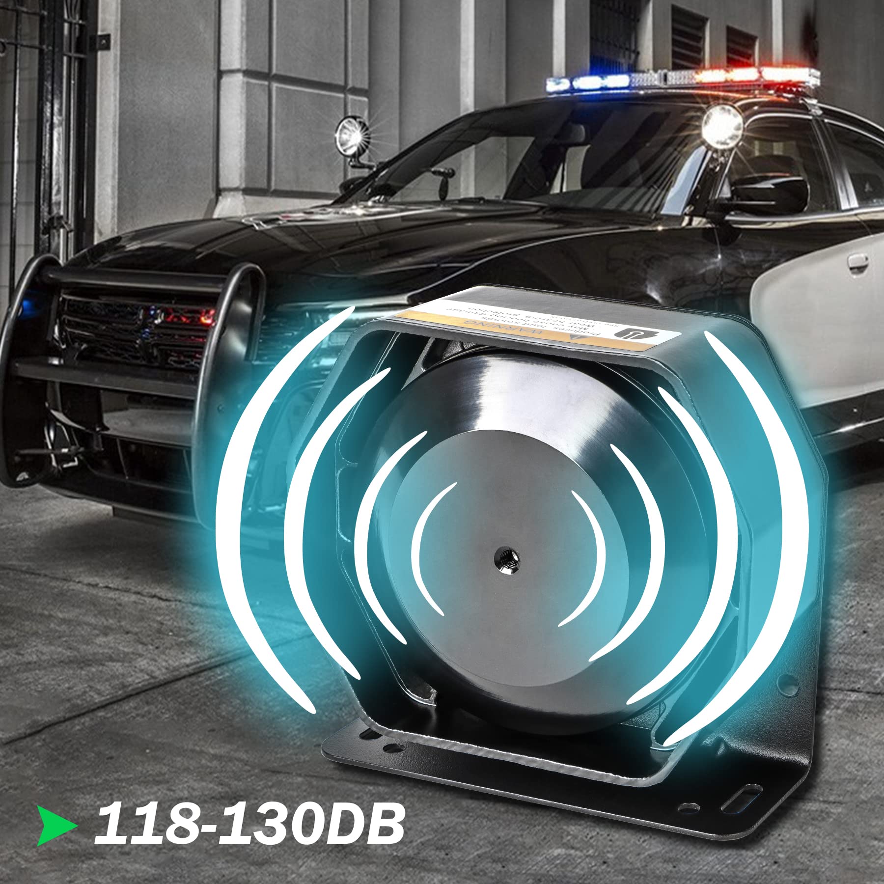 Police Siren for Car 8 Tones Warning Emergency Siren PA System with Handheld Microphone 12V 200W for Police car,The Ambulance,Fire Truck,Engineering Siren for Vehicle