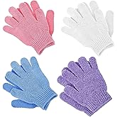 Exfoliating Gloves,4 Pairs Exfoliating Bath Gloves for Shower,Shower Scrub,for Women & Men,Spa Exfoliation Bath Utensils -ZHI