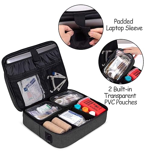 CURMIO Emergency Medical Supplies Bag, Home Health Aid Bag