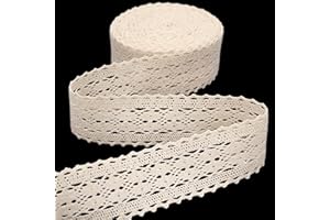 DHFLYDH Beige Lace Ribbon 10 Yards Crochet Cotton Lace Trim Vintage Lace Trim for Sewing Dollies Clothes Wedding Crafts Supply