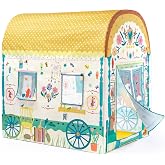 DJECO Kids Play Tent - Caravan Design Pop-Up Playhouse for Boys &amp; Girls | Indoor/Outdoor Kids Tent, Easy Setup &amp; Foldable, 51" x 42" (130x106 cm), Ages 3+