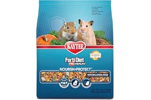 Kaytee Forti-Diet Pro Health Nourish+Protect Hamster and Gerbil Food, Comprehensive Nutrition Backed by Science, Digestive Health, Immune Support, 3 Pounds