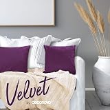Deconovo Velvet Cushion Covers Set of 2 50x50 cm Purple 20x20 in view 3