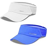 Sukeen 2 Pack Sports Sun Visor Women Men Lightweight Packable Stretchy Visor Hat for Golf, Tennis, Running, Daily Wear