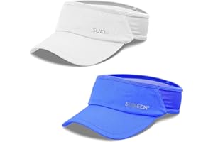 Sukeen 2 Pack Sports Sun Visor Women Men Lightweight Packable Stretchy Visor Hat for Golf, Tennis, Running, Daily Wear