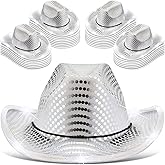 Tisancy LED Lights Cowboy Cowgirl Hat Flashing LED Lights Cowgirl Hat for Wedding Western Bachelorette Party