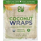 NUCO Certified Organic Paleo Gluten Free Vegan Coconut Wraps, Original, 5 Wraps Per Pack, 70 Grams, 5 Count
