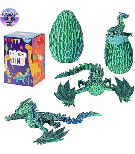 Amazon.com: TXB3DOK 3D Printed Dragon Articulated Crystal Dragon