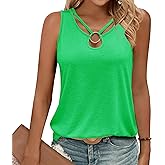 Gihgoew Womens Tank Tops Summer Tank Tops for 2025 Cut Out Ring Keyhole Neck Sleeveless Fashion Cute Tee Shirts Clothes