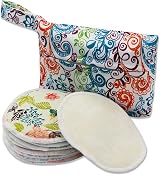 Pinowu Organic Bamboo Nursing Pads 10 Reusable Large 12cm with Wet & Wash Bag view 2