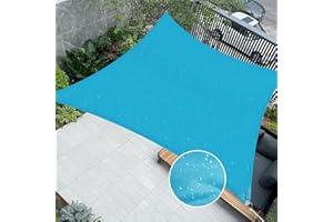 Joroamp Sun Shade Sails Canopy, Waterproof 10'x13' Rectangle Sun Shade Cloth Wind Sail UV Resistant for Outdoor Patio Backyard Garden(Blue)