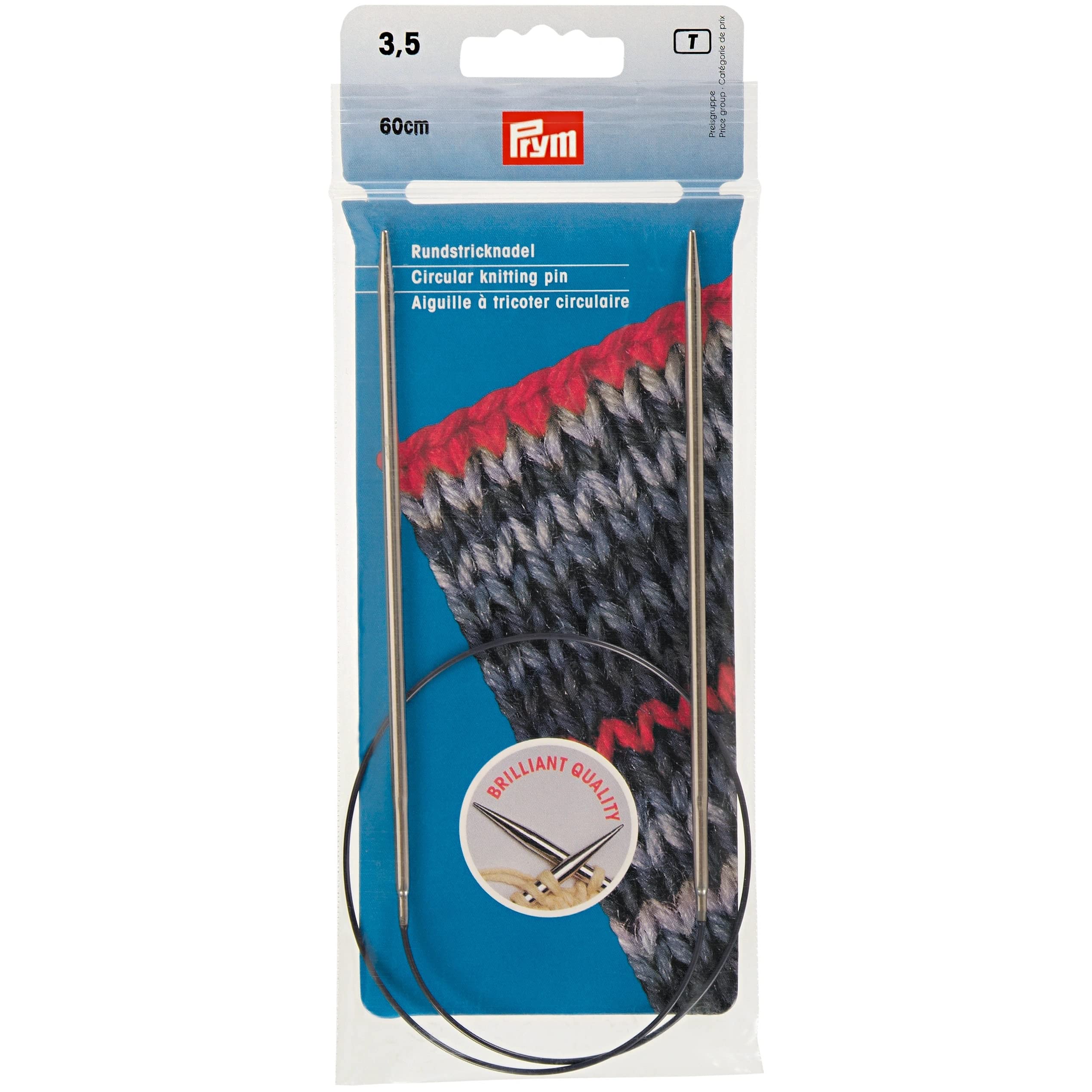 Circular Knitting pins Brass 60 cm 3.50 mm Silver col — image 1