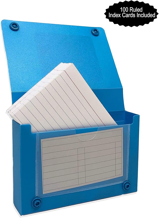 Index Card Case, 4x6 Inch Index Card Holder, Fits Up to
