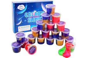 JAJSKUWA 20 Pack Galaxy Putty Slime, Party Favor for Kids Girls & Boys, Adults, Non Sticky, Stress & Anxiety Relief, Wet, Super Soft Sludge Toy