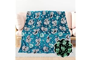 BORORO Black Axolotl Gifts Glow in The Dark Blanket Cute Axolotl Blanket for Boys Girls