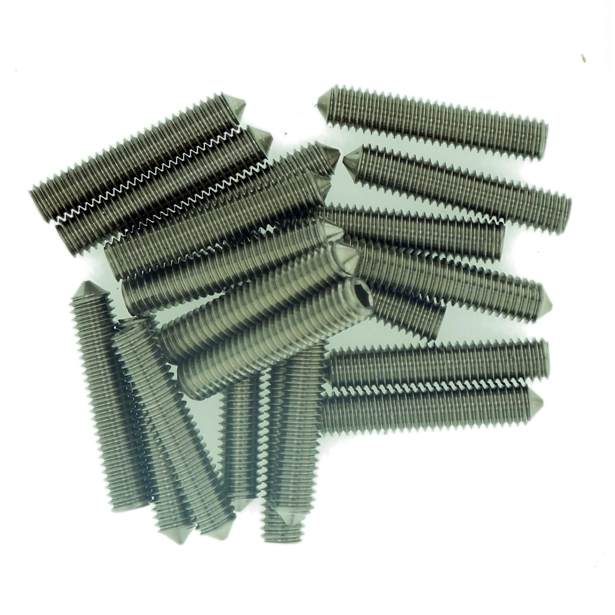 M3 (3mm x 3mm) Hex Socket Grub Screw (Cone Point) - Stainless Steel (A2) (Pack of 20)