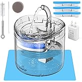 Cat Water Fountain Animal Water Dispenser 61OZ/1.8L Automatic Pet Drinking Fountain with 3 Filter Replacement 1 Pump 1 Cleaning Brush kit 1 Silicone Food Mat 1 Adapter for Cats Kitty Indoor