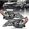 SOCKIR Headlight Assembly Fit for 2013 2014 2015 Rav4, 13 14 15 Rav 4 Halogen OE Style Headlamp Replacement Driver and Passenger Side
