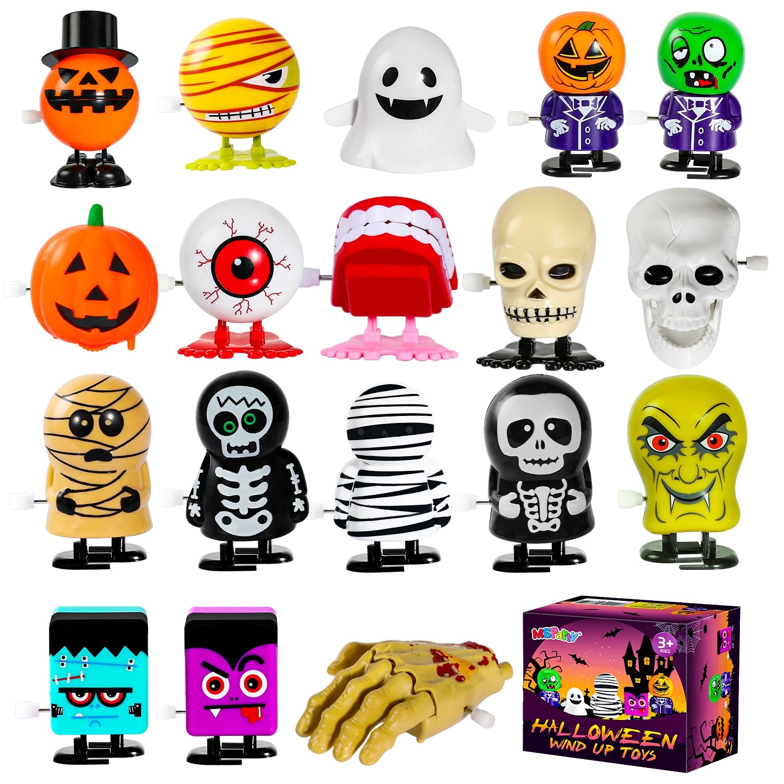 MGparty 24Pack Halloween Wind Up Toys Assortment for Kids Halloween Toy for Goody Bag Filler Party Favors