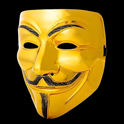 Buy Ultra Gold Adults Guy Fawkes Mask Hacker Anonymous Halloween Fancy Dress Adults Kids Childrens Costume Play 2 Online In Thailand B00tvmaz7g