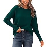 BTFBM Fall Sweaters for Women 2026 Casual Long Sleeve Sweater Striped Loose Fit Pullover Tops