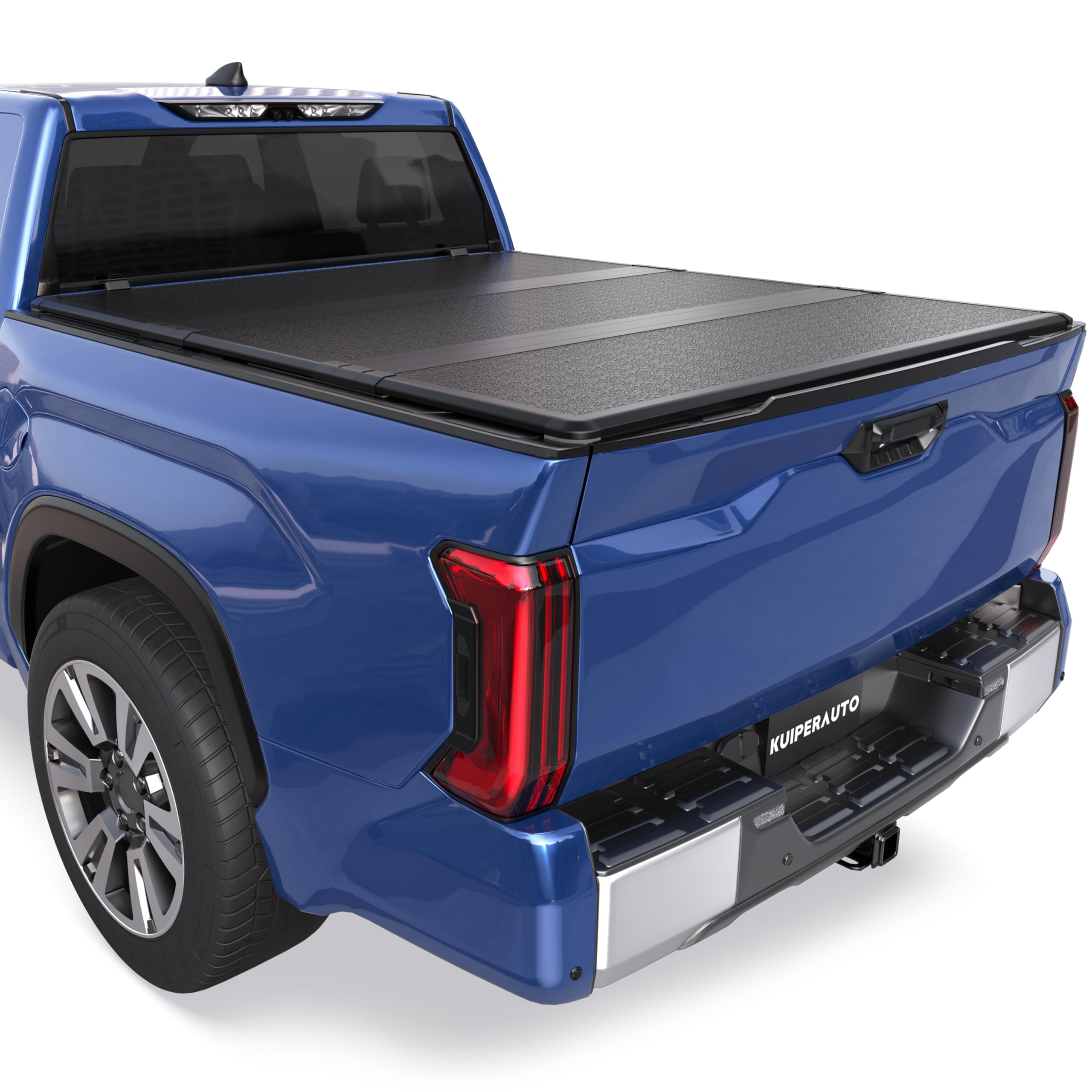 Photo 1 of KUIPERAUTO Fiberglass Tri Hard Tonneau Cover Compatible for 2014-2021 Toyota Tundra Fleetside Truck Bed Cover - 5.5 FT Bed On Top 66.7 inch