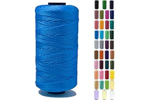Tsuisho 1.5mm x 219 Yards Polyester String Cord for Knitting and Crochet, 100% Polypropylene Macrame Cord for Hats, Bags, Purses, Shoes, Plant Hangers, DIY Crafts - Curious Blue