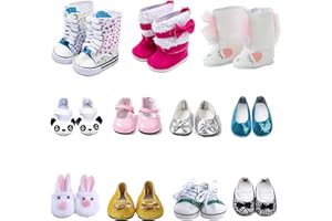 WHYS FXSN 9 Pairs Doll Shoes Fits 18-Inch American Doll Accessories 100% Get 3 Pairs Doll Boots