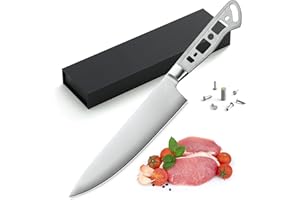 KATSURA Woodworking Project Kit – Chef Knife Blank – 8 Inch – Japanese Premium AUS 10, 3-Layer Forged Steel – Perfect for Woodworkers, Crafters – Classic Style Handle – NO LOGO