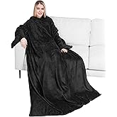 PAVILIA Wearable Blanket with Sleeves for Adult Women Men, Cozy Fleece Warm Wrap Throw with Arms, Gifts for Christmas, Wife