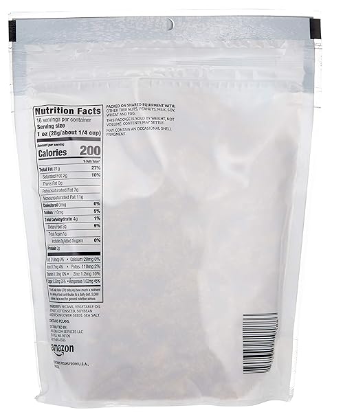 AMAZON GROCERY, PECAN HALVES, ROASTED & SALTED, 16 OZ (PREVIOUSLY HAPPY BELLY, PACKAGING MAY VARY)