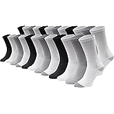 Winterlace 24 Pairs Cotton Crew Socks, Mens Womens Bulk Casual Sports Sock