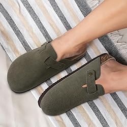 ODOLY Genuine Suede Clogs for Women Men Soft Cork