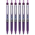 Pilot Precise V7 Retractable & Refillable Rolling Ball Ink Pens, Purple Ink, 0.7mm Fine Point, 6 Pack