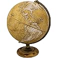 Replogle Morgan – Designer Series Globe, Old World Style Globe, Raised Relief, Charred Hardwood Base, Antique brass plated Semi-Meridian, Velvety texture ball (12"/30 cm diameter)