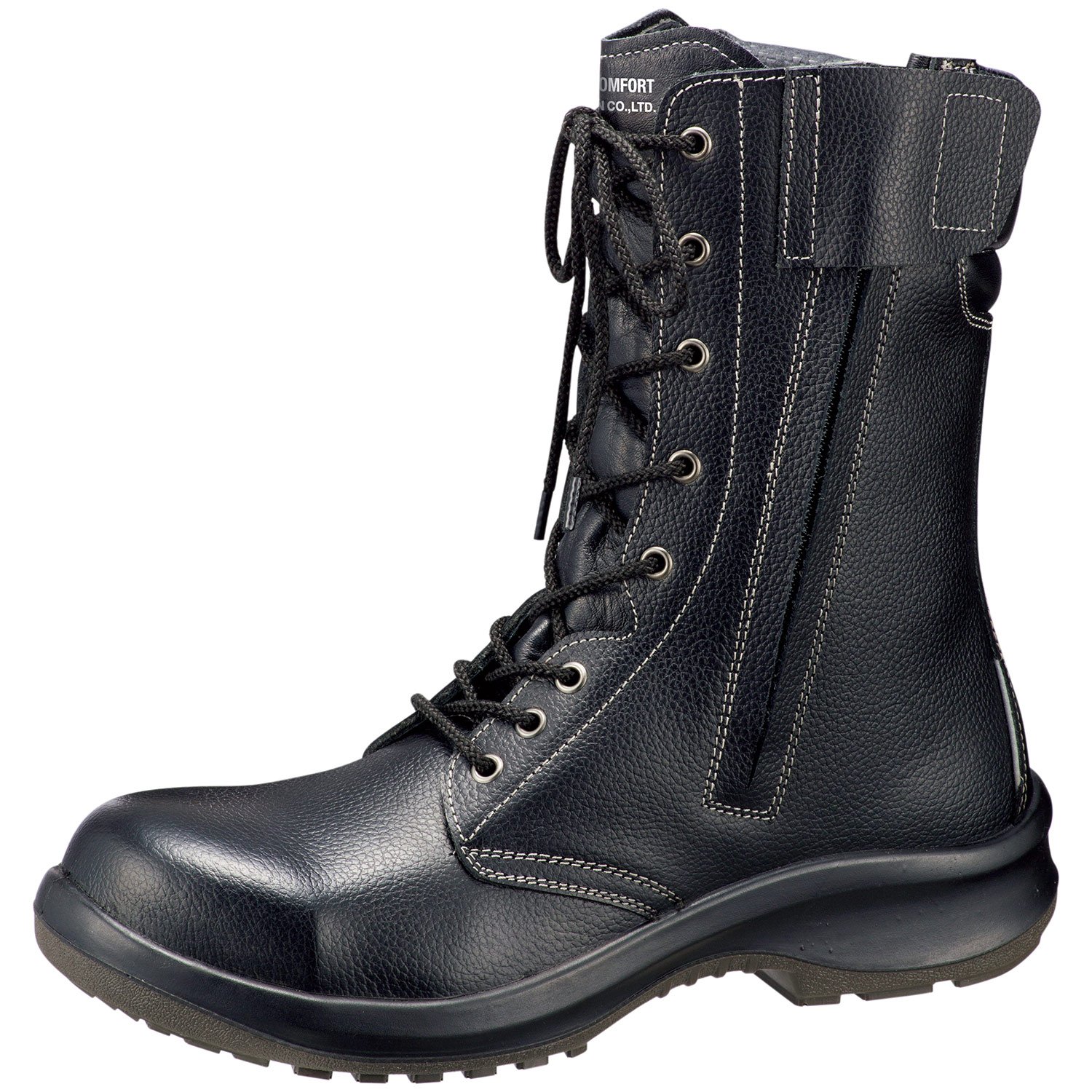 [ミドリ安全] プレミアム ハイ・ベルデ 安全靴 JIS規格 長編上靴 ひも 普通作業 ワイド先芯 耐滑 PRM230F オールハトメ ブラック 25.5 cm商品画像