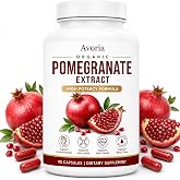 Pomegranate Extract Capsules, Organic Pomegranate Supplement with Natural Antioxidants, Reduce Bloating, Support Immune &amp; Daily Wellness, Healthy Heart &amp; Gut, Non-GMO, Gluten Free, 90 Counts (1)