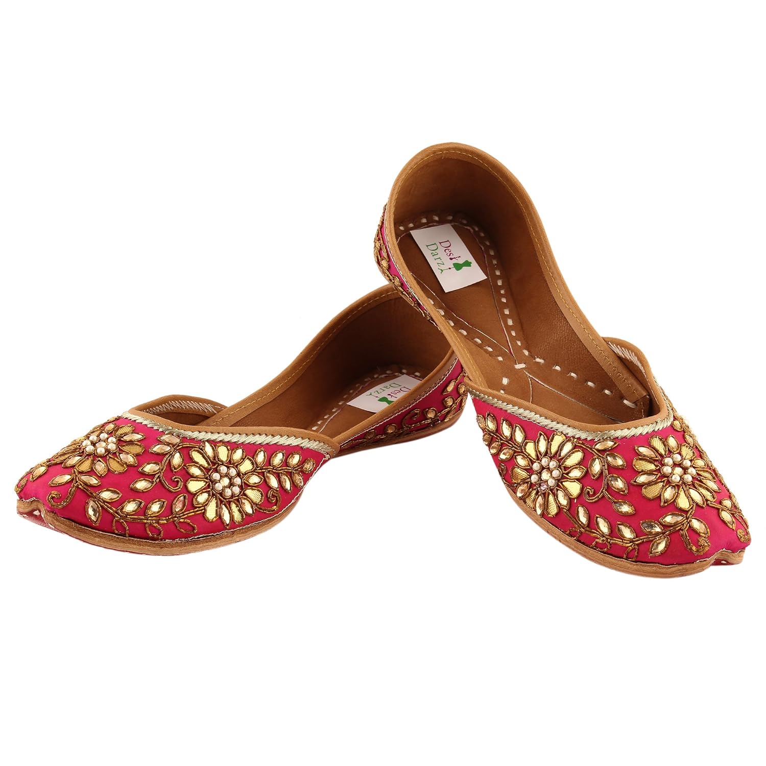 desi darzi women's ethnic fabric juttis