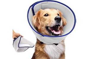 PETDREAM Soft Dog Cone US Patented for Large Medium Small Dog After Surgery, Comfy Elizabethan Dog Recovery Collar & Cone Alternative, Adjustable Protective Pet Neck Cone to Stop Licking Scratching Wound