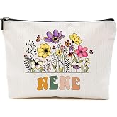 Nene Wildflowers Gifts For Mother's Day Makeup Bags - Nene Flower Gift Bags - Mom Birthday Gifts - Travel Cosmetic Bag For Birthday