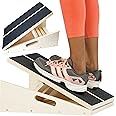 flybold Slant Board Calf Stretcher - Adjustable Incline Board for Achilles, Non Slip Calf Stretch Board Includes Spiky Massage Ball for Foot Health and Resistance Tube for Plantar Fasciitis